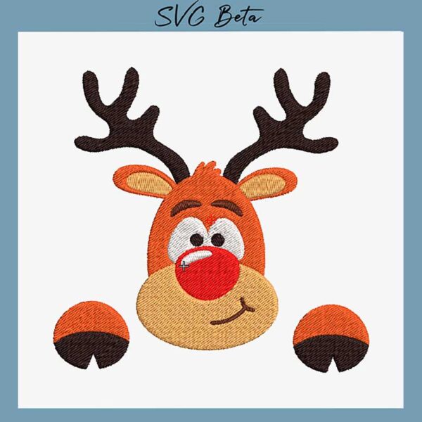 rudolph christmas embroidery design