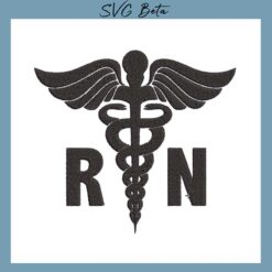 Nurse logo RN embroidery design