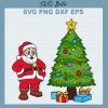 Santa And Christmas Tree Svg