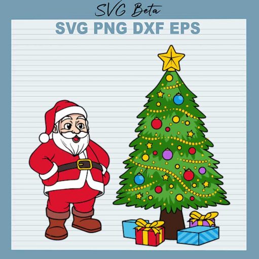 Santa And Christmas Tree SVG