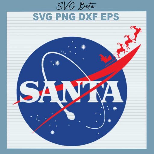 Santa Nasa Logo SVG, Nasa Logo SVG, Nasa Christmas SVG PNG DXF Cut File