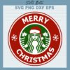Starbuck Coffee Merry Christmas SVG