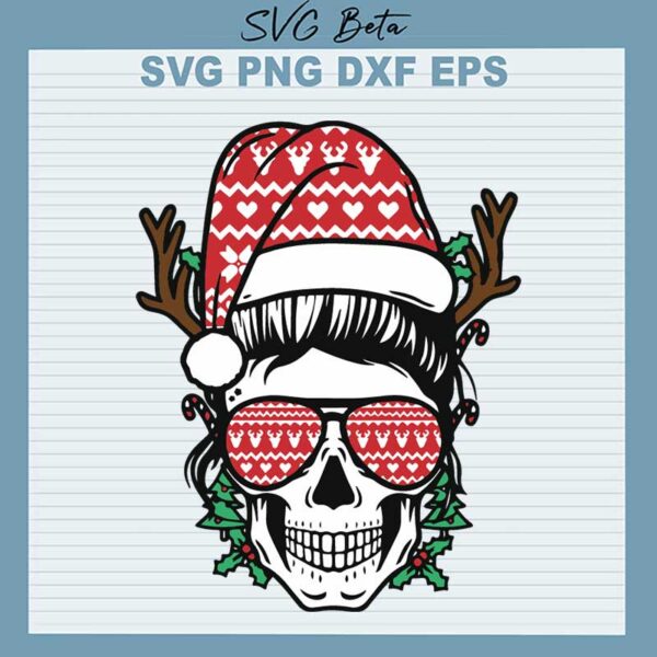 Christmas Santa Skull SVG