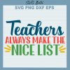 Teachers Always Make The Nice List SVG