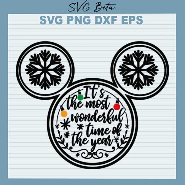 Mickey Ears Wonderful Time Of The Year SVG