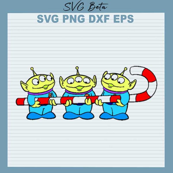 Toy Story Aliens Candy Cane SVG
