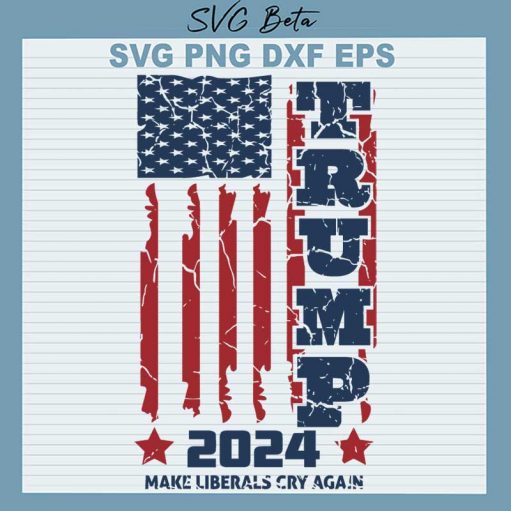 Trump 2024 American Flag Svg