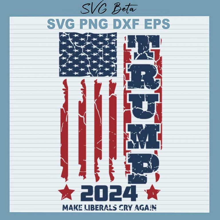 Trump 2024 American Flag SVG, Trump 2024 SVG, Trump American Flag SVG