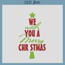 we wish you a merry christmas embroidery design