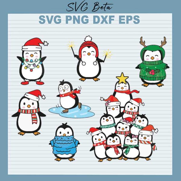 Penguin Merry Christmas SVG Bundle