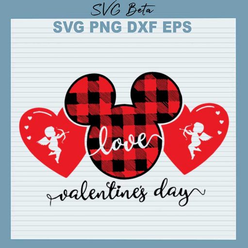 Mickey Ears Valentines Day Svg