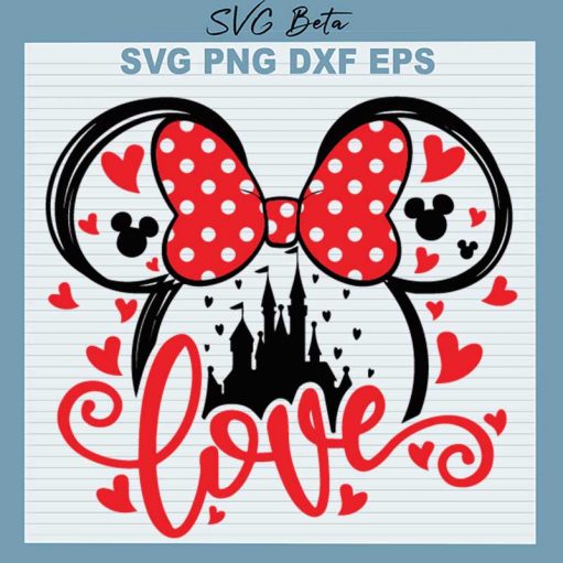 Mickey Valentine SVG, Mickey Head SVG, Disney Valentine's Day SVG PNG DXF cut file for cricut
