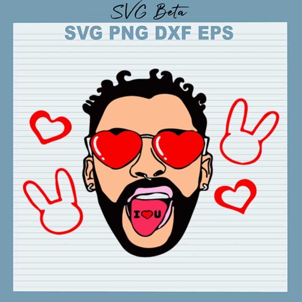 Bad Bunny Valentine SVG