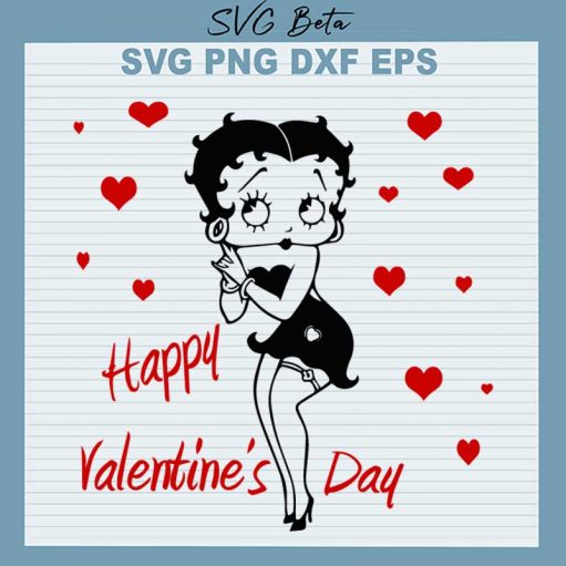 Betty Boop Happy Valentine'S Day Svg