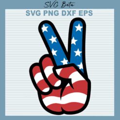 American Flag Peace Hand SVG