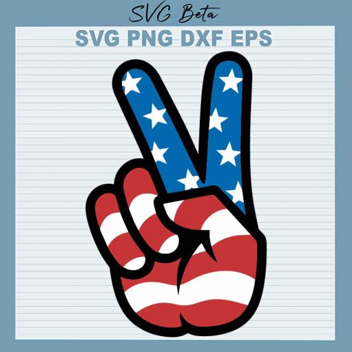 American Flag Peace Hand Svg