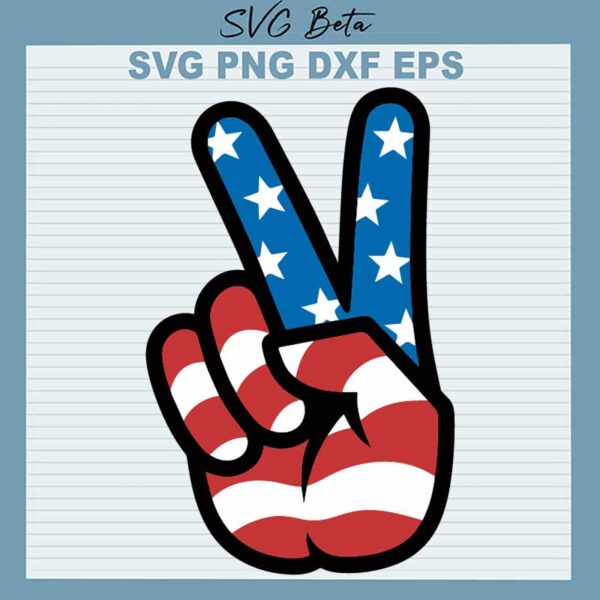 American Flag Peace Hand SVG