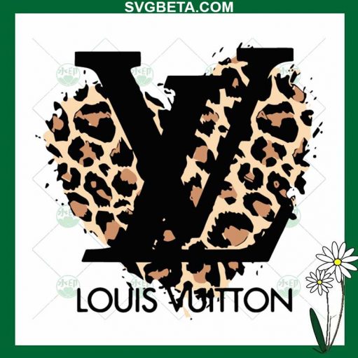Leopard Louis Vuitton Heart Svg