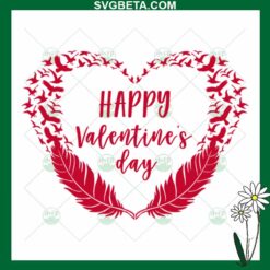 Happy Valentines Day Feather SVG