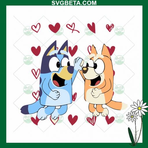 Bluey And Bingo Valentine SVG