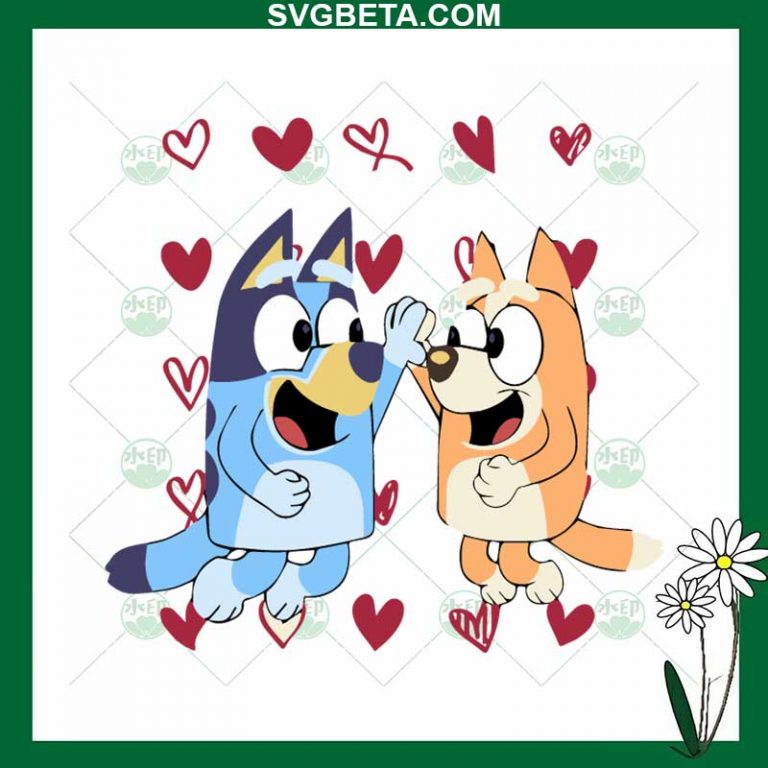 Bluey And Bingo Valentine Svg, Bluey And Bingo Svg, Valentine Day Svg 