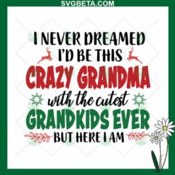 I Never Dreamed I'd Be This Crazy Grandma With The Cutest Grandkids Ever But Here I Am SVG