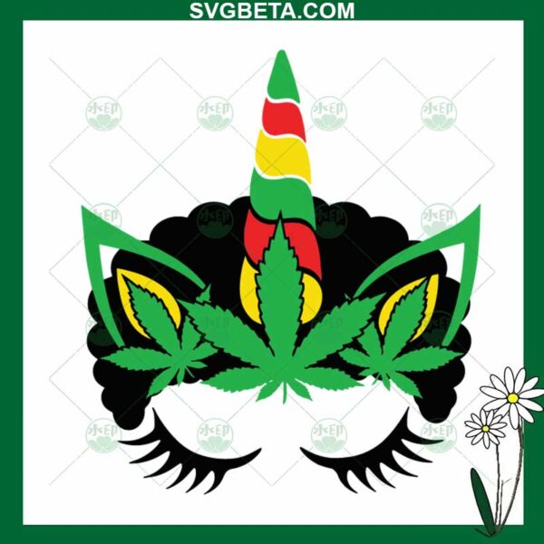 Weed Unicorn Face SVG