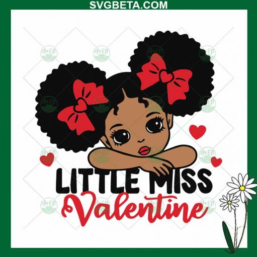 Afro Little Miss Valentine SVG