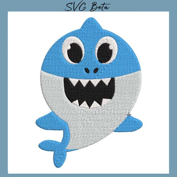 daddy shark embroidery design