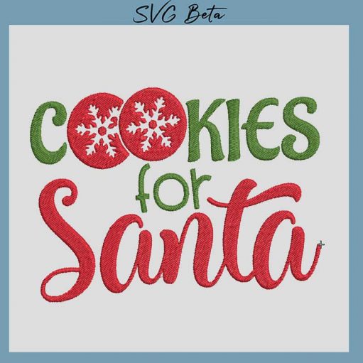 Cookies for santa embroidery design