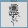 faith sunflower embroidery deisgn