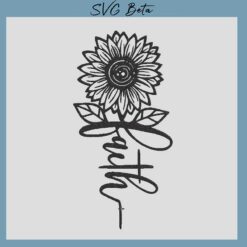 faith sunflower embroidery deisgn