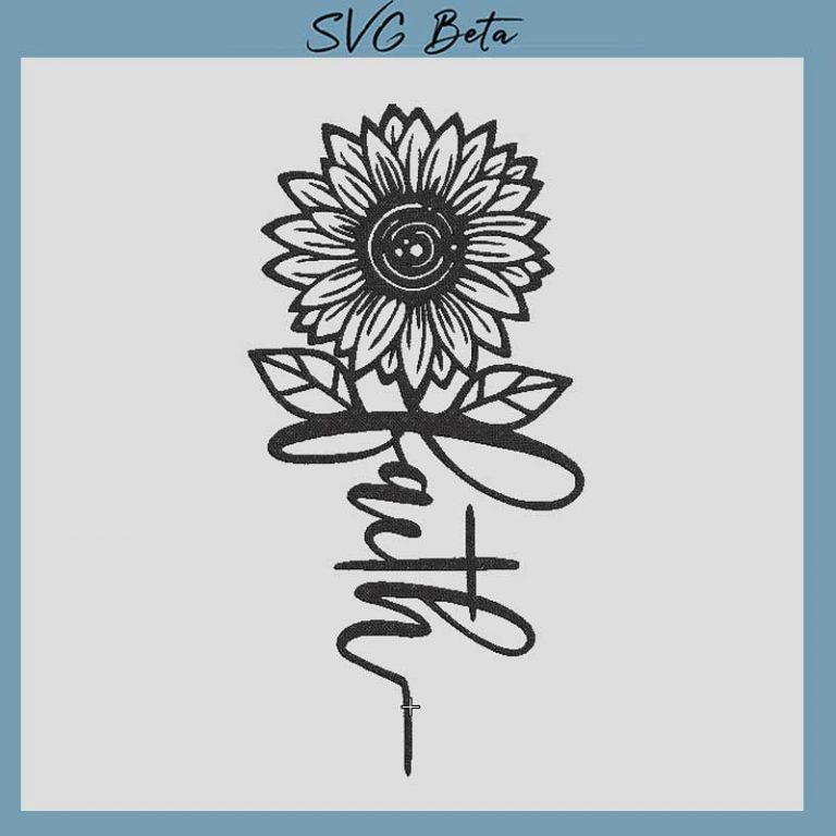 Faith sunflower Embroidery Design, faith Embroidery File pes hus ...