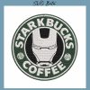 iron man starkbucks coffee embroidery design