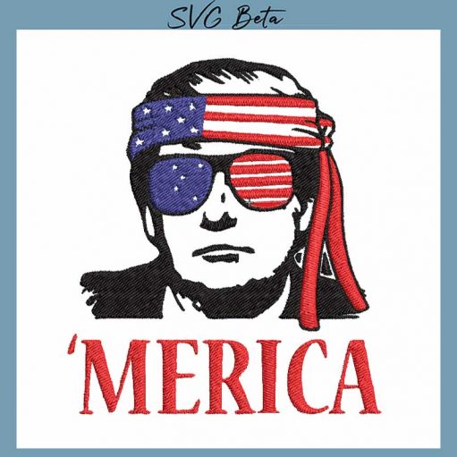 Trump Merica Embroidery Design