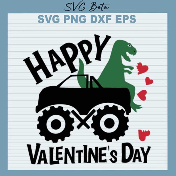 Happy Valentine's Day Monster Truck SVG