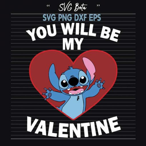 You Will Be My Valentine Stitch SVG