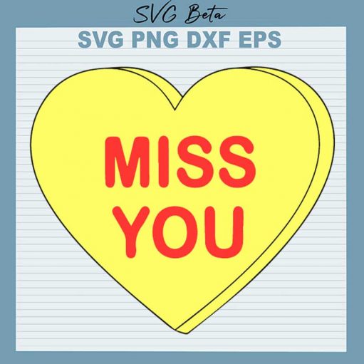 Miss You Heart Svg