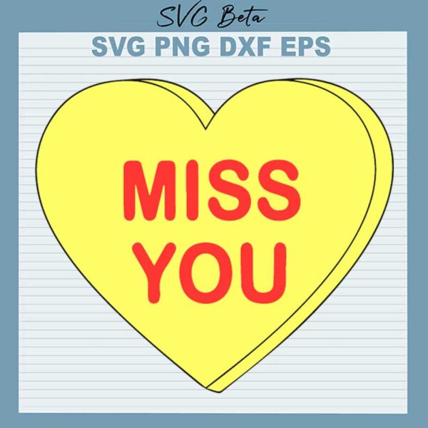 Miss You Heart SVG