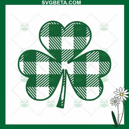 Buffalo Plaid Shamrock SVG