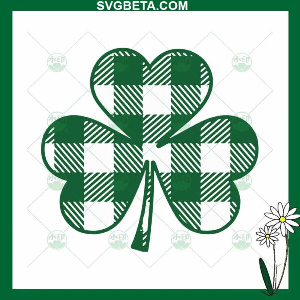 Buffalo Plaid Shamrock SVG