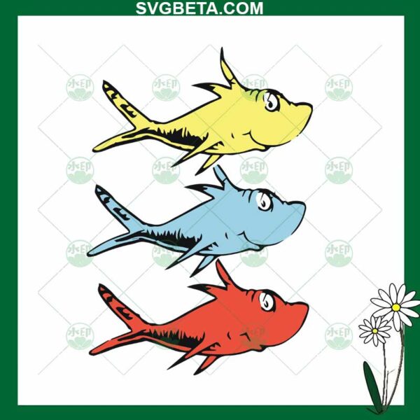 One fish, two fish, red fish, blue fish svg