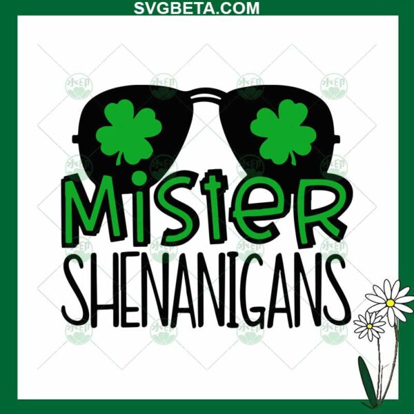 Mister Shenanigans Shamrock Glasses SVG