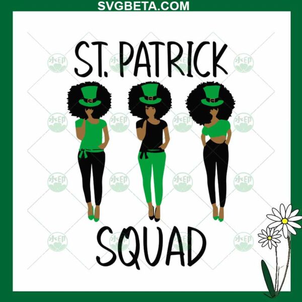 st patrick squad black women svg