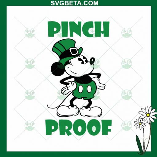 St Patricks Day Mickey Pinch Proof Svg