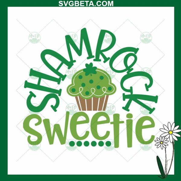 shamrock sweetie patrick day svg