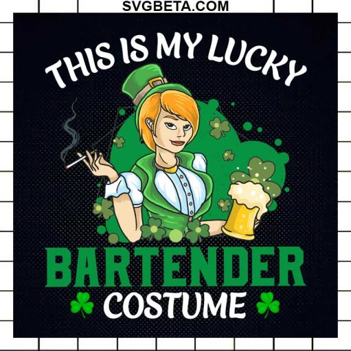 This is My Lucky Bartender Costume SVG, St Patrick's Day Bartender Costume SVG, St Patrick's Day SVG PNG DXF