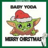 Baby Yoda Merry Christmas Embroidery Design