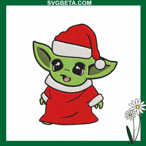 Baby Santa Yoda embroidery design