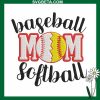 Baseball Mom Softball Embroidery Design